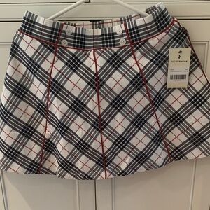 Tuckernuck Women's Mini Skirt - Black, White, and Red Plaid